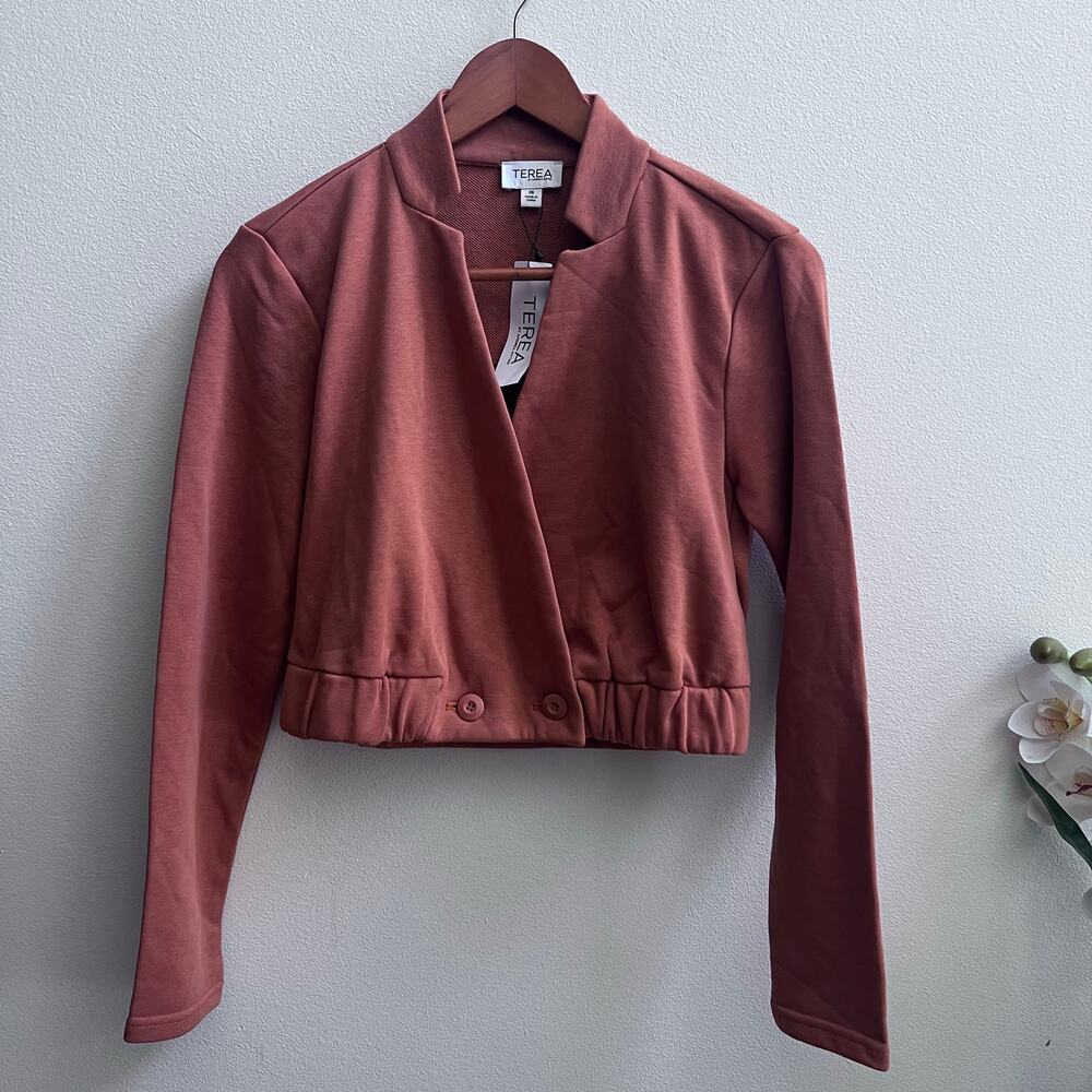 NEW Terea‎ Wrap Crop Top Women's Long Sleeve Size XS Sweater